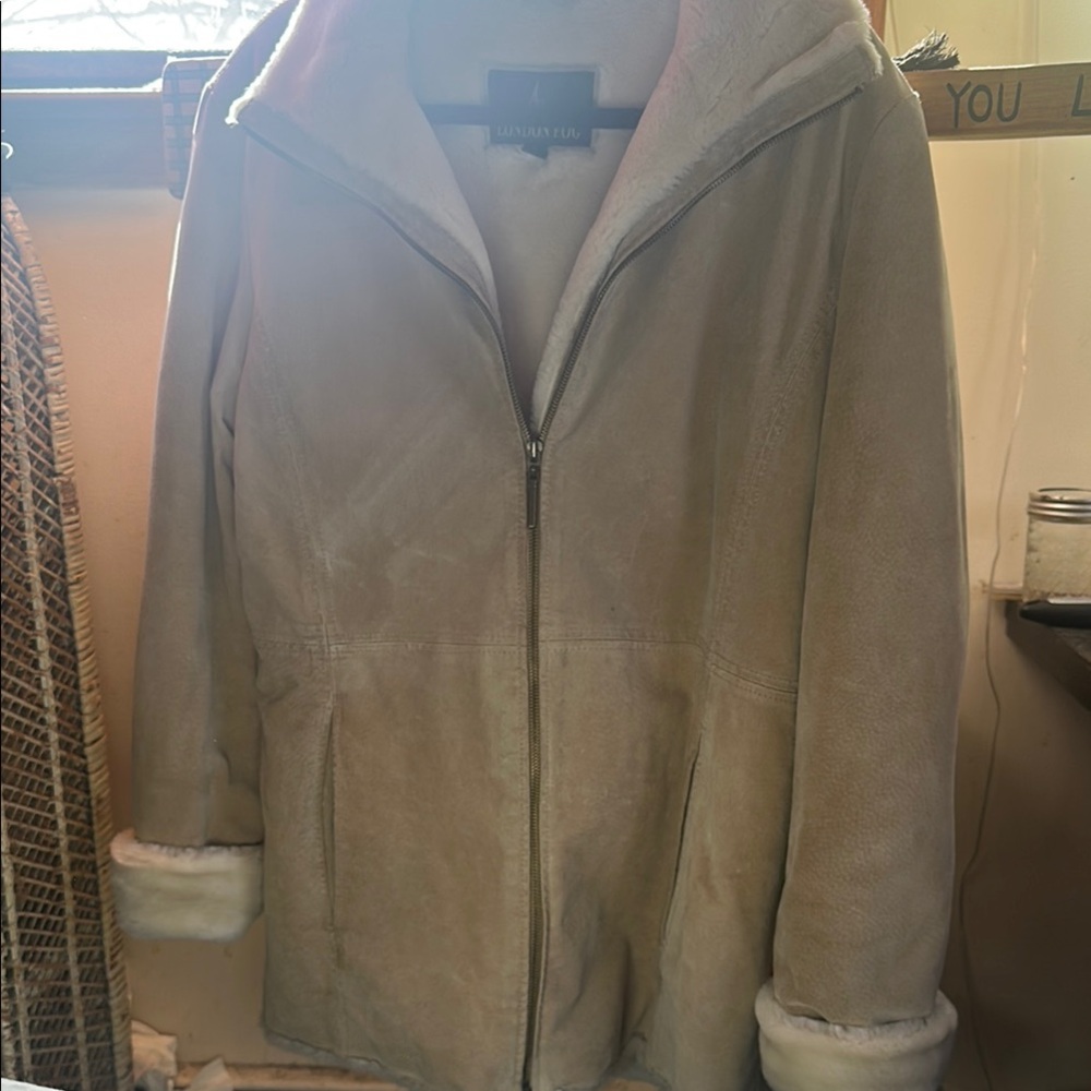 London Fog Women's Beige Suede Jacket